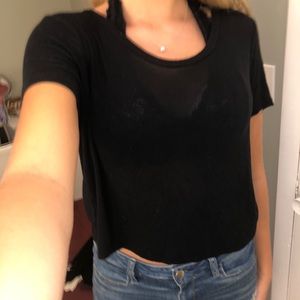 Black short sleeve T-shirt